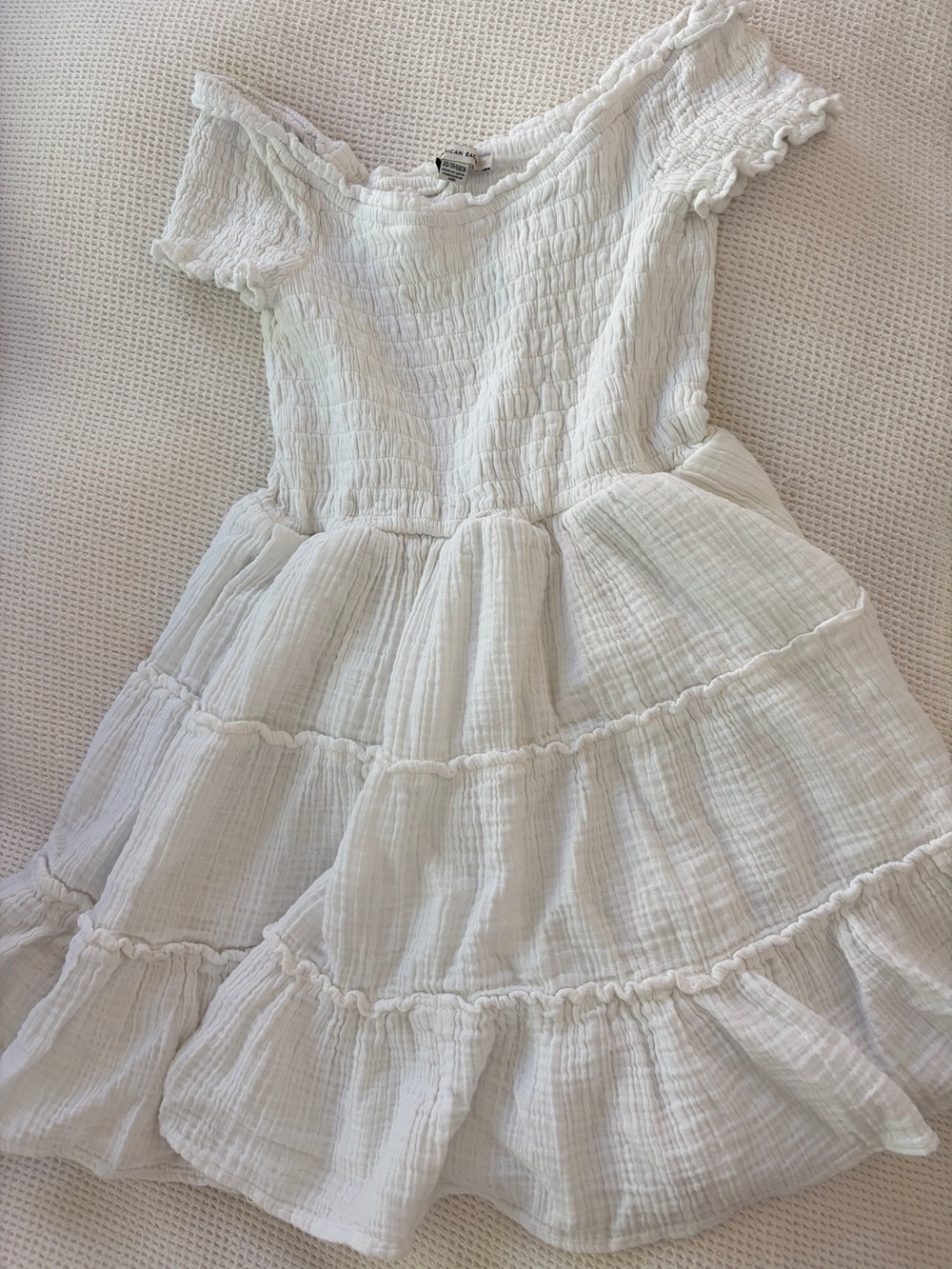American Eagle Girls' White Ruffled Dress XS